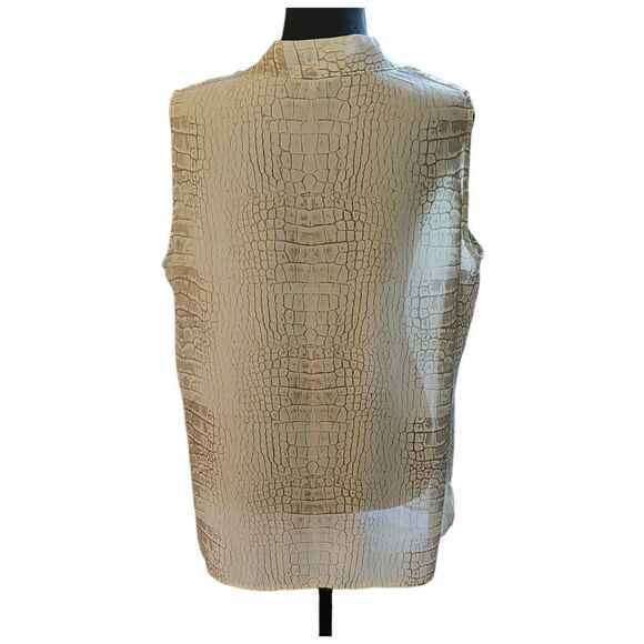 Cynthia Rowley Snake Skin Print Sleeveless Blouse Tank Large - Picture 3 of 5